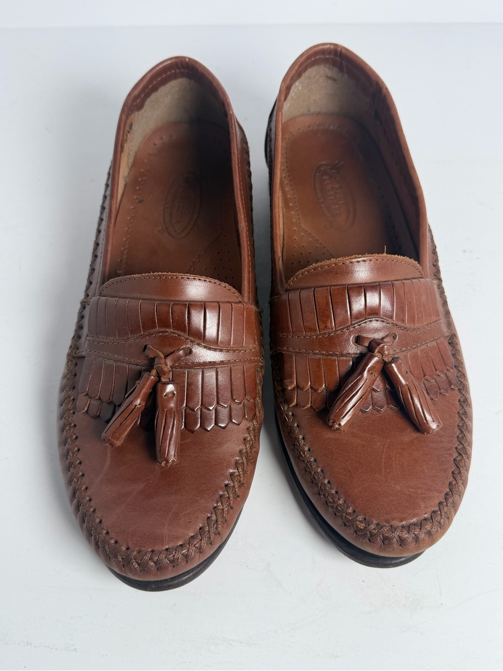 Men's Brown Leather Tassel Kiltie Loafers